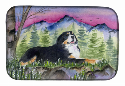 Bernese Mountain Dog Art Dish Drying Mat