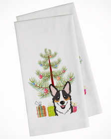 Corgi - Tricolor - Christmas Tree White Kitchen Towel Set of 2