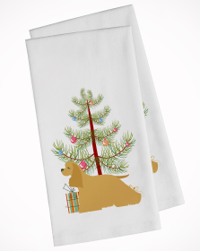 Cocker Spaniel Christmas Tree White Kitchen Towel Set of 2