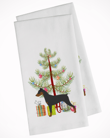 German Pinscher Christmas Tree White Kitchen Towel Set of 2