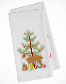 Central Asian Shepherd Dog Christmas Tree White Kitchen Towel Set of 2