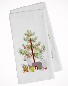 Chinese Crested Christmas Tree White Kitchen Towel Set of 2