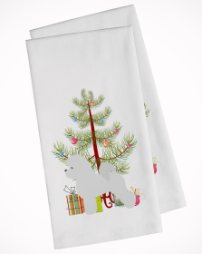 Bichon Frise Christmas Tree White Kitchen Towel Set of 2