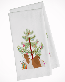 Shih Tzu Christmas Tree White Kitchen Towel Set of 2