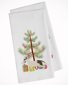 Bull Terrier Christmas Tree White Kitchen Towel Set of 2