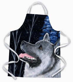 Norwegian Elkhound Starry Night Apron