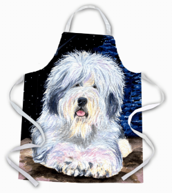 Old English Sheepdog 3 Starry Night Apron