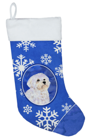 Maltese Style #2 Holiday Dog Christmas Stocking