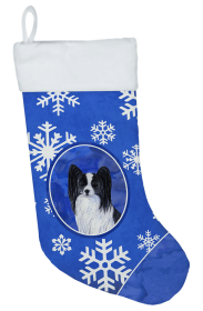 Papillon #2 Holiday Dog Christmas Stocking