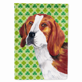 Beagle St. Patrick's Day Shamrock Portrait Flag Garden Size