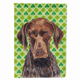 German Shorthaired Pointer St. Patrick's Day Shamrock Portrait Flag Garden Size