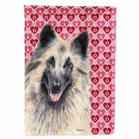 Belgian Tervuren Hearts Love and Valentine's Day Portrait Flag Garden Size