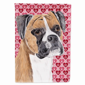 Boxer Hearts Love and Valentine's Day Portrait Flag Garden Size