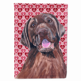 Labrador Retriever Hearts Love and Valentine's Day Portrait Flag Garden Size