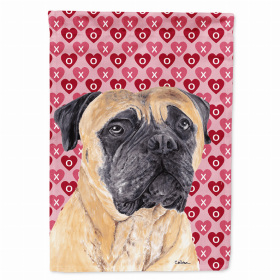 Mastiff Hearts Love and Valentine's Day Portrait Flag Garden Size