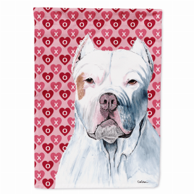 Pit Bull Hearts Love and Valentine's Day Portrait Flag Garden Size