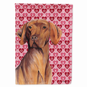 Vizsla #2 Hearts Love and Valentine's Day Portrait Flag Garden Size