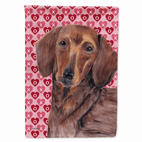 Dachshund #4 Hearts Love and Valentine's Day Protrait Flag Garden Size