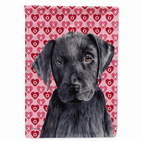 Labrador Retriever #4 Hearts Love and Valentine's Day Portrait Flag Garden Size