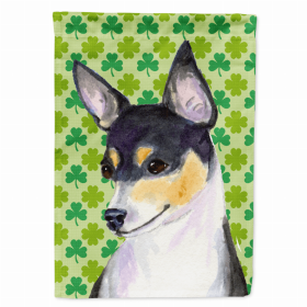 Chihuahua #4 St. Patrick's Day Shamrock Portrait Flag Garden Size