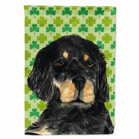 Gordon Setter St. Patrick's Day Shamrock Portrait Flag Garden Size