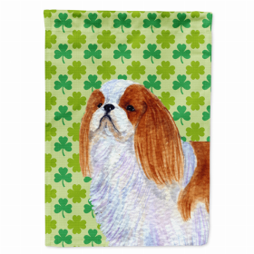 English Toy Spaniel St. Patrick's Day Shamrock Portrait Flag Garden Size