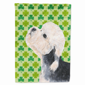 Dandie Dinmont Terrier St. Patrick's Day Shamrock Portrait Flag Garden Size