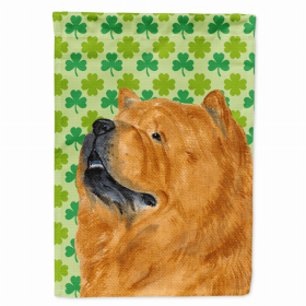 Chow Chow #2 St. Patrick's Day Shamrock Portrait Flag Garden Size