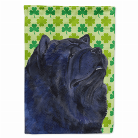 Chow Chow St. Patrick's Day Shamrock Portrait Flag Garden Size