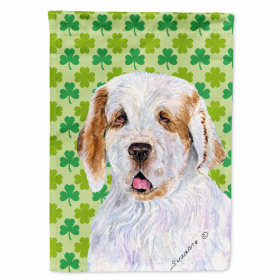 Clumber Spaniel St. Patrick's Day Shamrock Portrait Flag Garden Size