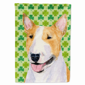 Bull Terrier #3 St. Patrick's Day Shamrock Portrait Flag Garden Size