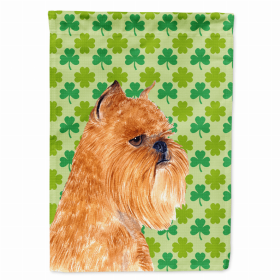 Brussels Griffon #5 St. Patrick's Day Shamrock Portrait Flag Garden Size