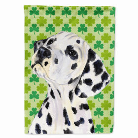 Dalmatian #2 St. Patrick's Day Shamrock Portrait Flag Garden Size