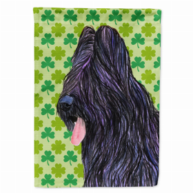 Briard St. Patrick's Day Shamrock Portrait Flag Garden Size