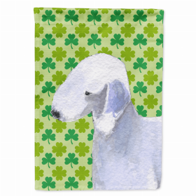 Bedlington Terrier St. Patrick's Day Shamrock Portrait Flag Garden Size