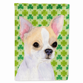 Chihuahua #3 St. Patrick's Day Shamrock Portrait Flag Garden Size