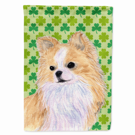 Chihuahua #2St. Patrick's Day Shamrock Portrait Flag Garden Size