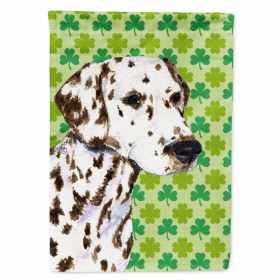 Dalmatian St. Patrick's Day Shamrock Portrait Flag Garden Size