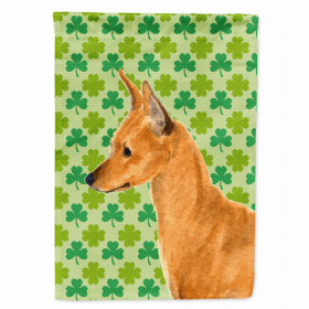 Min Pin St. Patrick's Day Shamrock Portrait Flag Garden Size