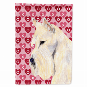 Scottish Terrier #2 Hearts Love and Valentine's Day Portrait Flag Garden Size