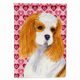 Cavalier King Charles Spaniel #2 Hearts Love and Valentine's Day Portrait Flag Garden Size