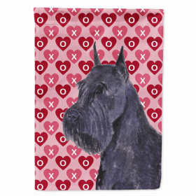 Schnauzer #5 Hearts Love and Valentine's Day Portrait Flag Garden Size