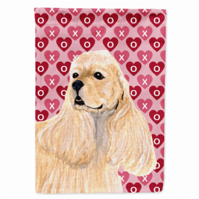 Cocker Spaniel #5 Hearts Love and Valentine's Day Portrait Flag Garden Size