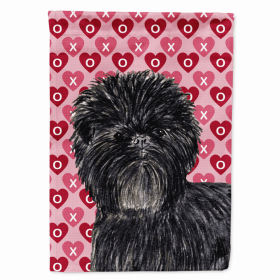 Affenpinscher Hearts Love and Valentine's Day Portrait Flag Garden Size