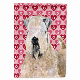 Soft Coated Wheaten Terrier Hearts Love and Valentine's Day Portrait Flag Garden Size