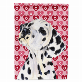 Dalmatian #2 Hearts Love and Valentine's Day Portrait Flag Garden Size