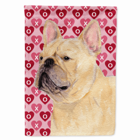 French Bulldog #4 Hearts Love and Valentine's Day Portrait Flag Garden Size