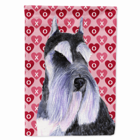 Schnauzer #4 Hearts Love and Valentine's Day Portrait Flag Garden Size