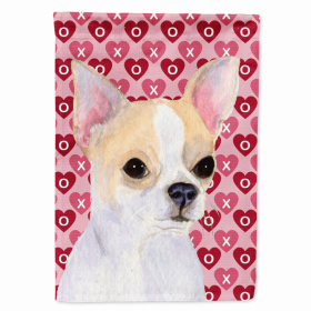 Chihuahua #3 Hearts Love and Valentine's Day Portrait Flag Garden Size