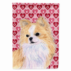 Chihuahua #2 Hearts Love and Valentine's Day Portrait Flag Garden Size